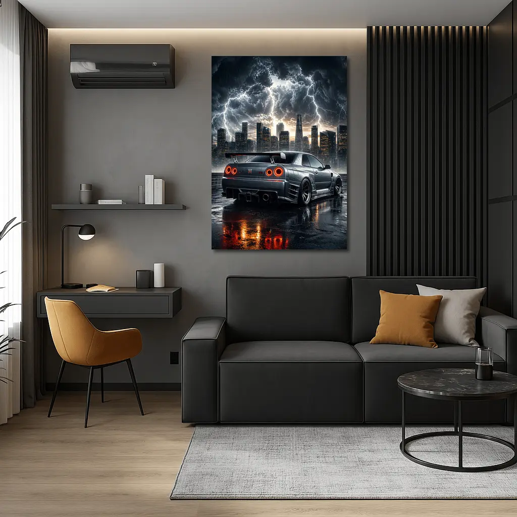 Nissan Skyline GT-R Storm City Night – Wall Art