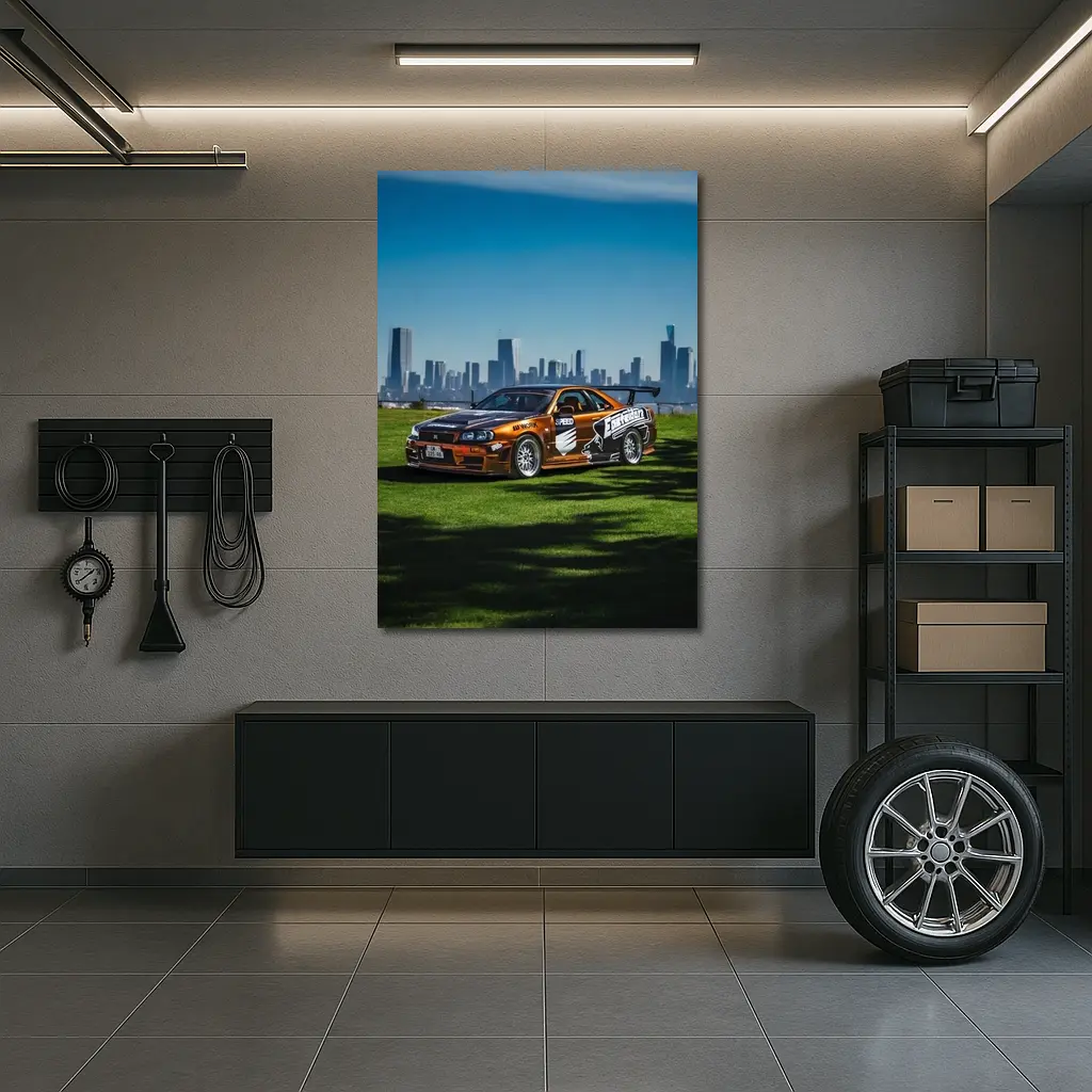 Nissan Skyline GTR R34 City Skyline – Wall Art