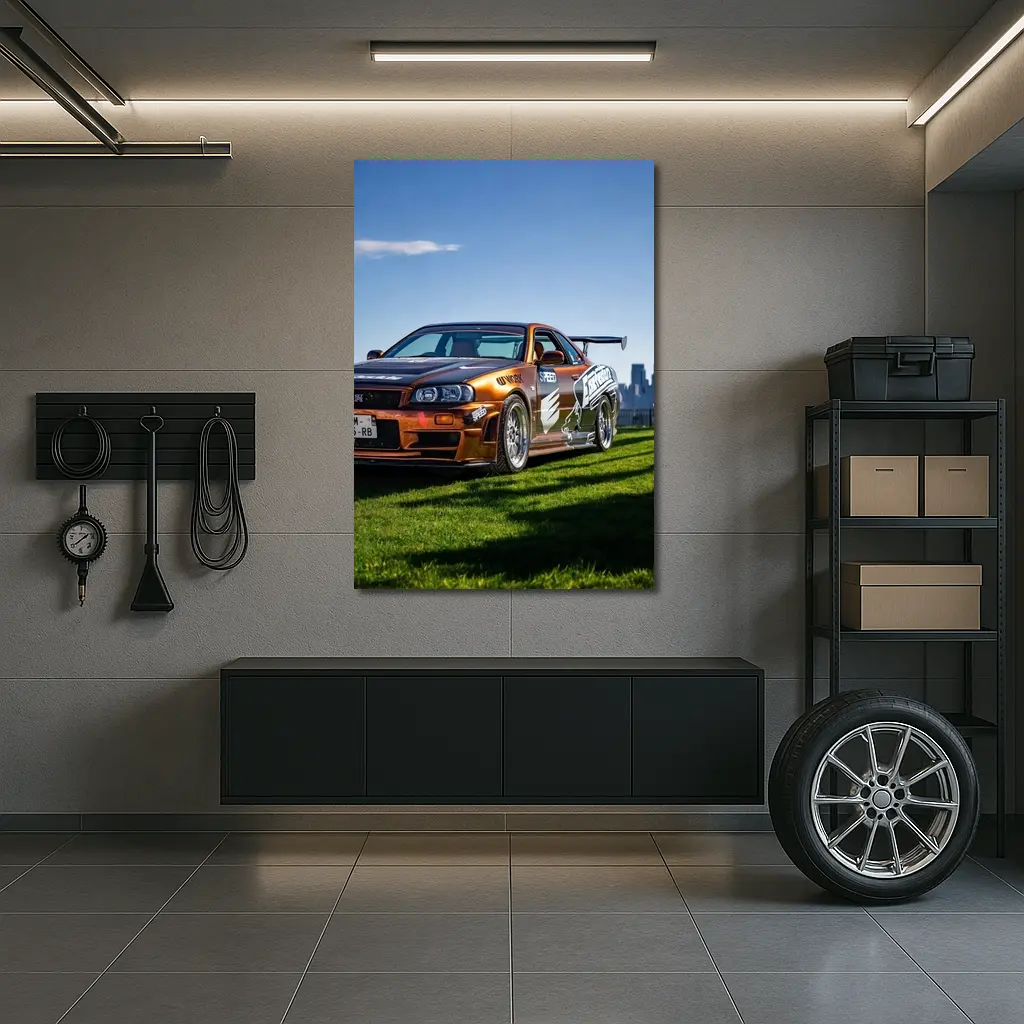 Nissan Skyline GT-R R34 New York Skyline – Wall Art