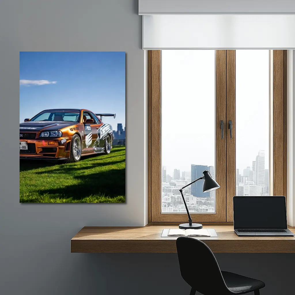 Nissan Skyline GT-R R34 New York Skyline – Wall Art