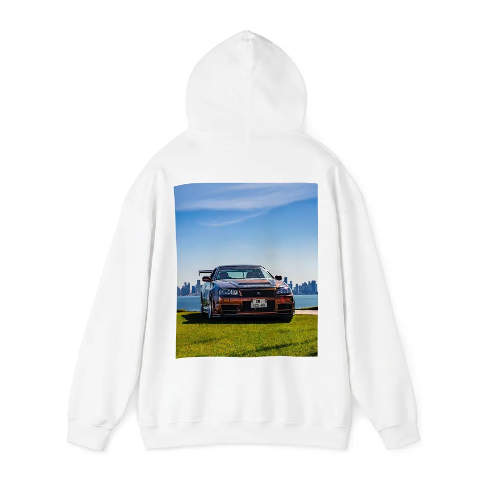 Nissan Skyline GT-R R34 City Skyline View – Hoodies