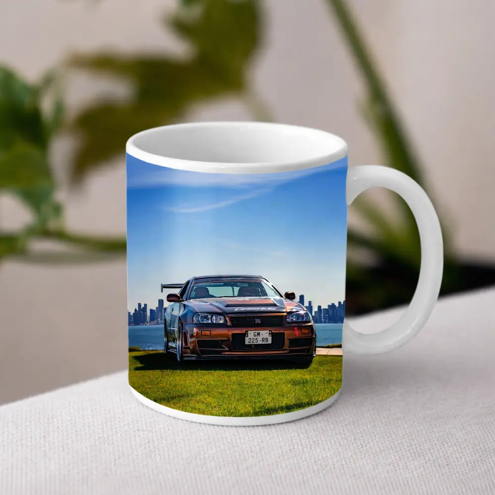 Nissan Skyline GT-R R34 City Skyline View – Mugs