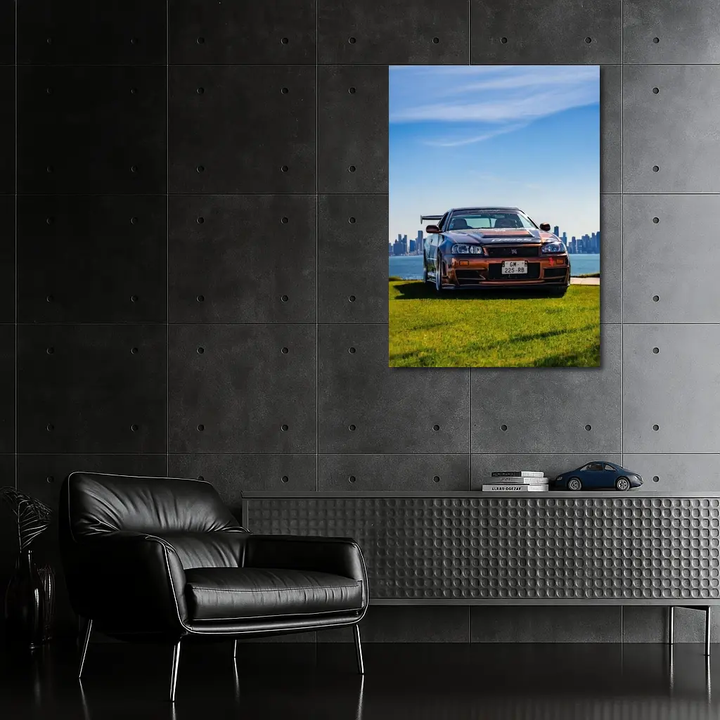 Nissan Skyline GT-R R34 City Skyline View – Wall Art