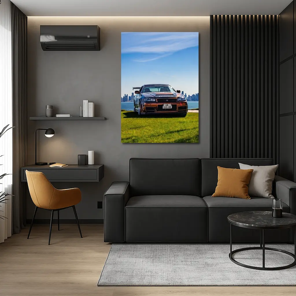 Nissan Skyline GT-R R34 City Skyline View – Wall Art