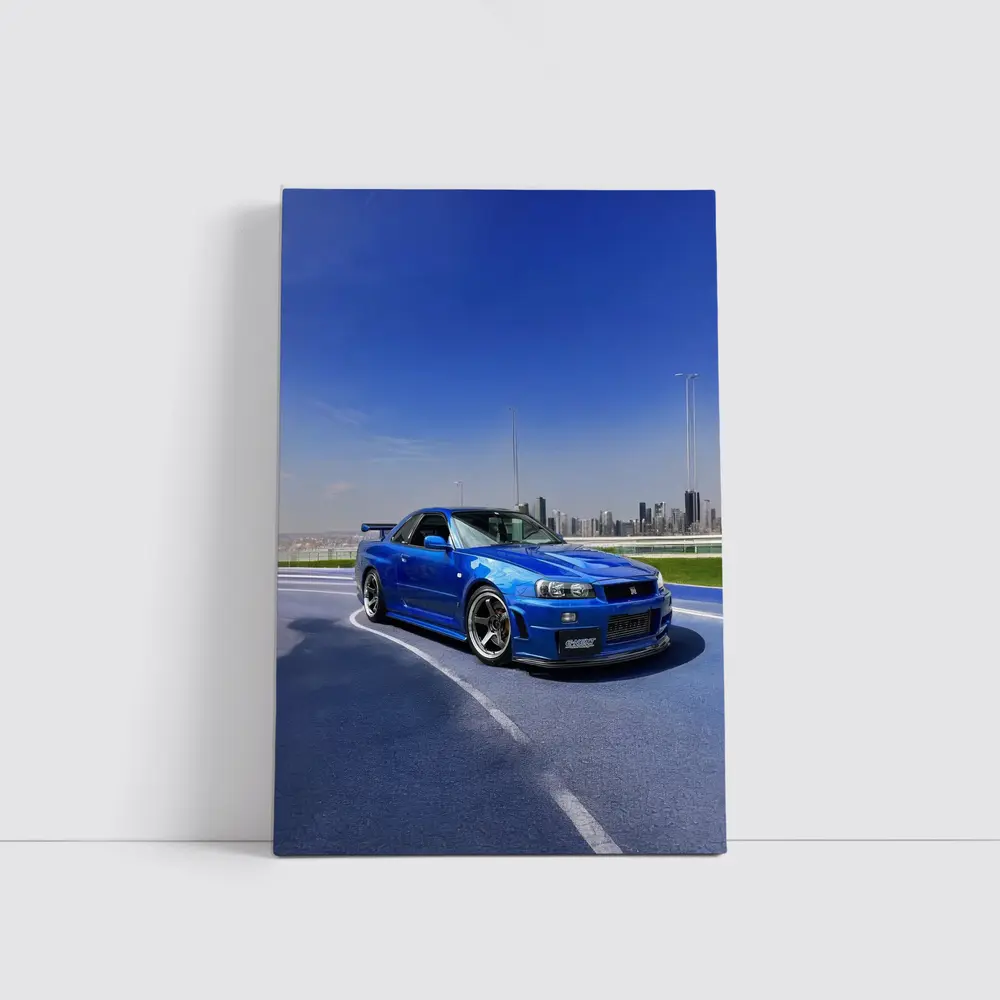 Nissan Skyline GT-R R34 Blue City – Wall Art