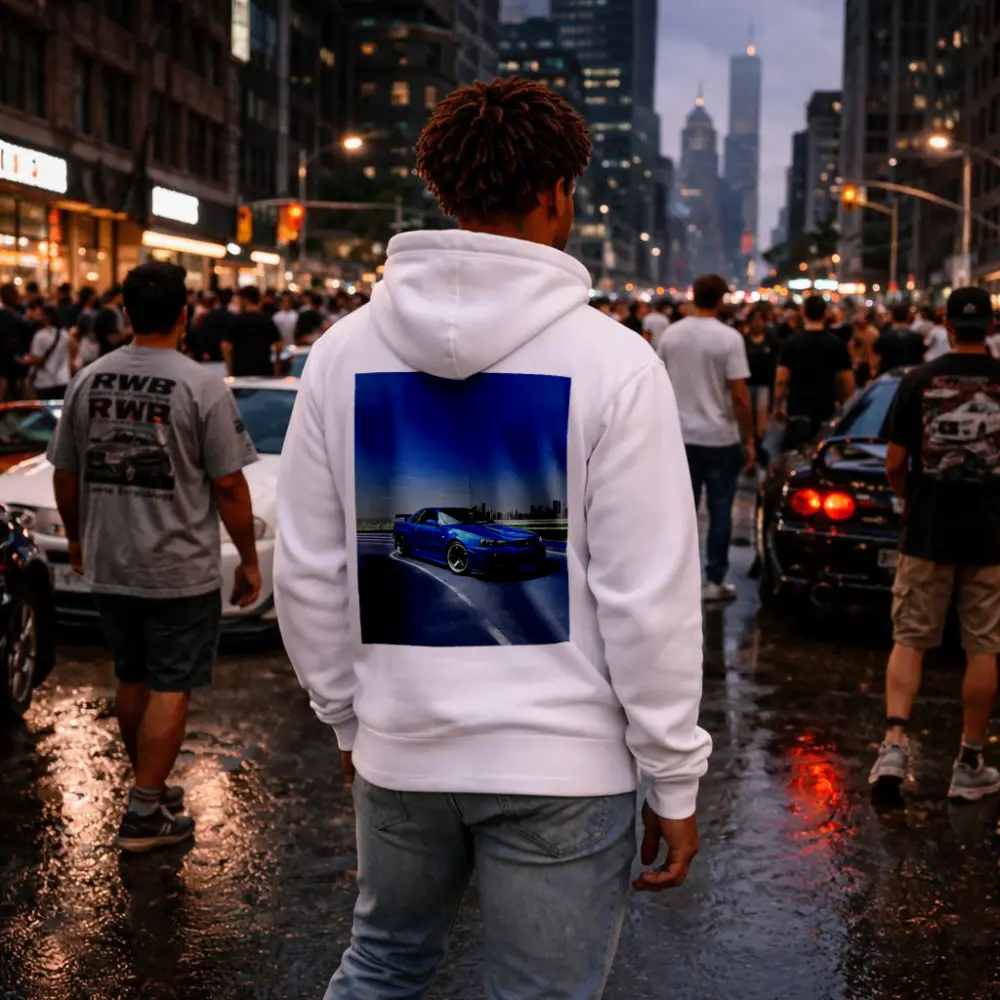Nissan Skyline GT-R R34 Blue City – Hoodies
