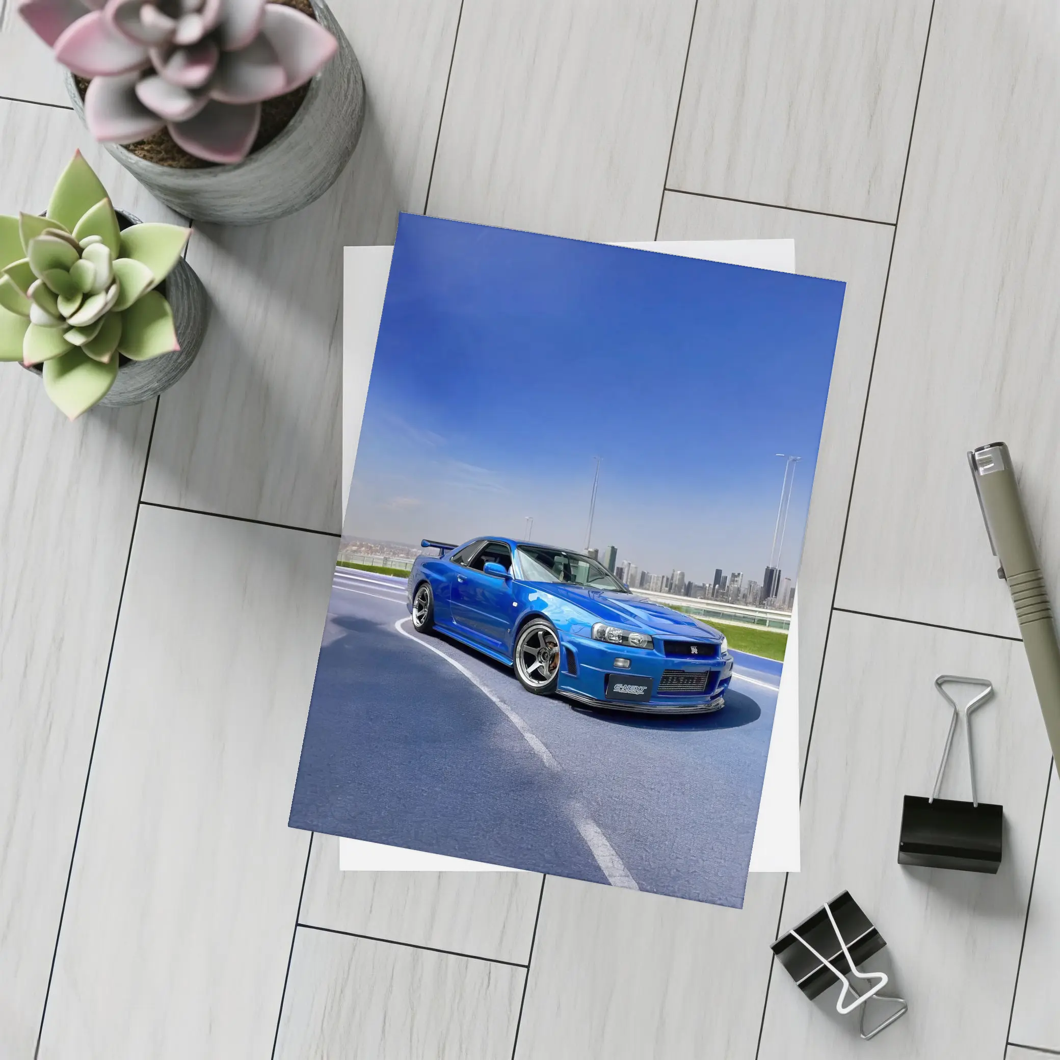 Nissan Skyline GT-R R34 Blue City – Postcards