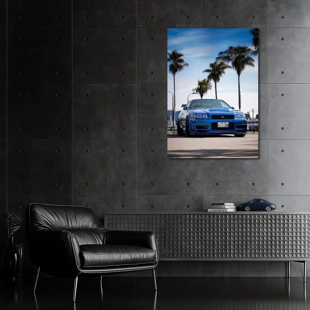 Nissan Skyline GT-R R34 Blue City – Wall Art