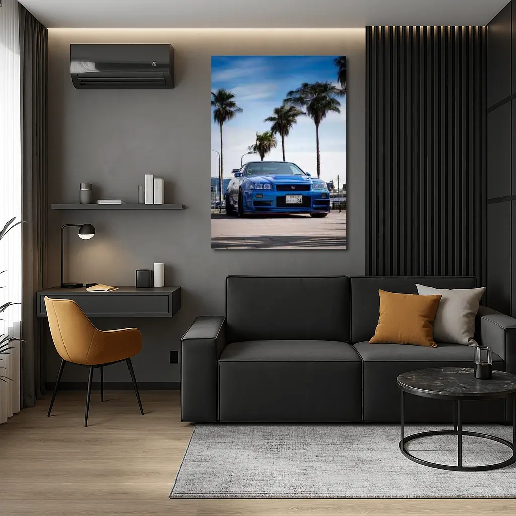 Nissan Skyline GT-R R34 Blue City – Wall Art