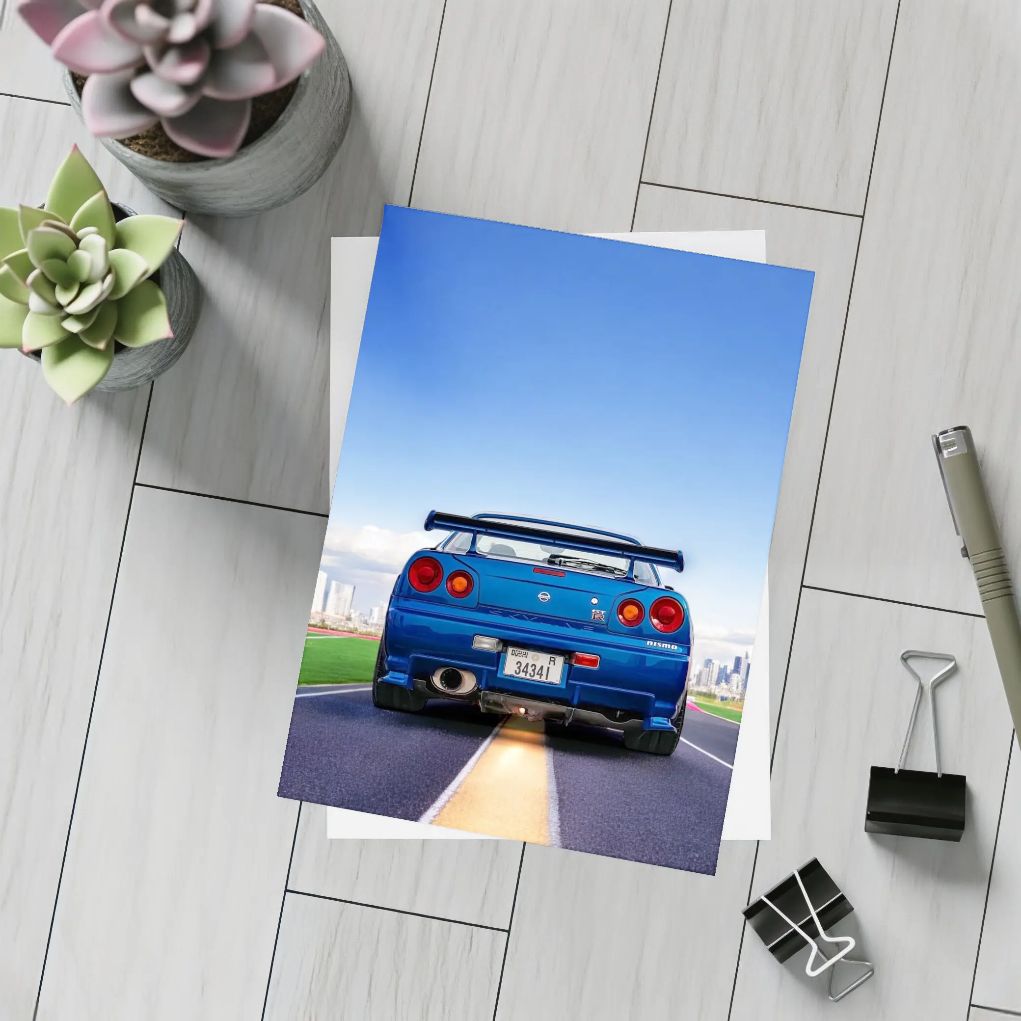 Nissan Skyline GT-R R34 City Skyline – Postcards