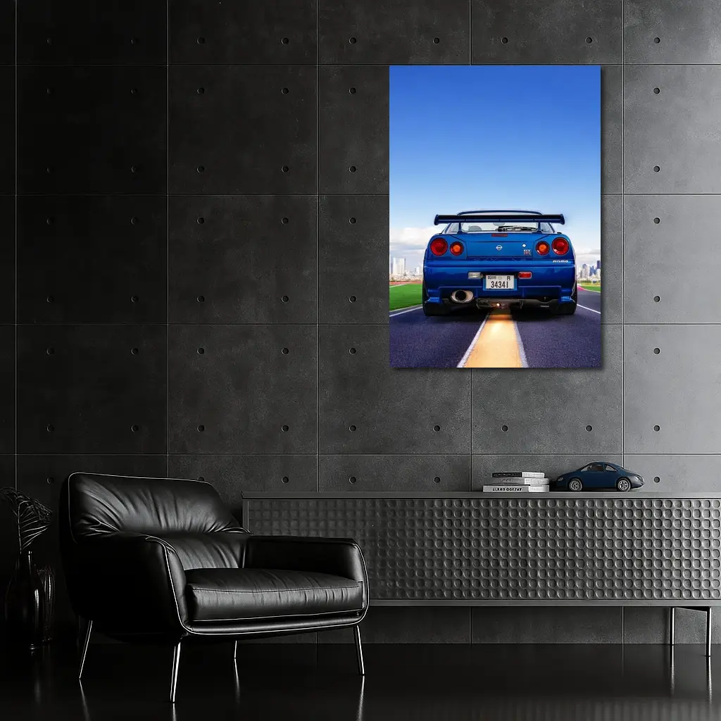 Nissan Skyline GT-R R34 City Skyline – Wall Art