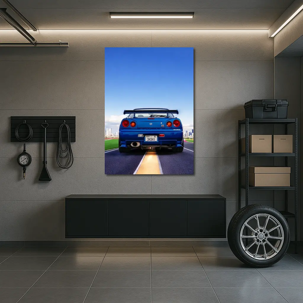 Nissan Skyline GT-R R34 City Skyline – Wall Art