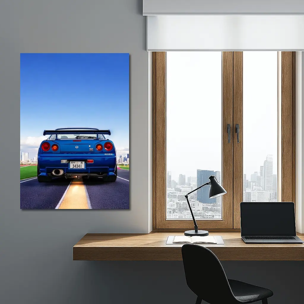 Nissan Skyline GT-R R34 City Skyline – Wall Art