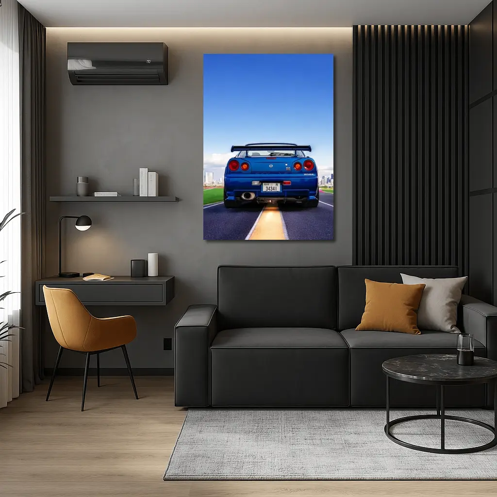 Nissan Skyline GT-R R34 City Skyline – Wall Art
