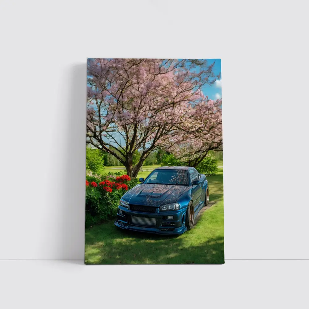Nissan Skyline GT-R R34 Cherry Blossom Garden – Wall Art