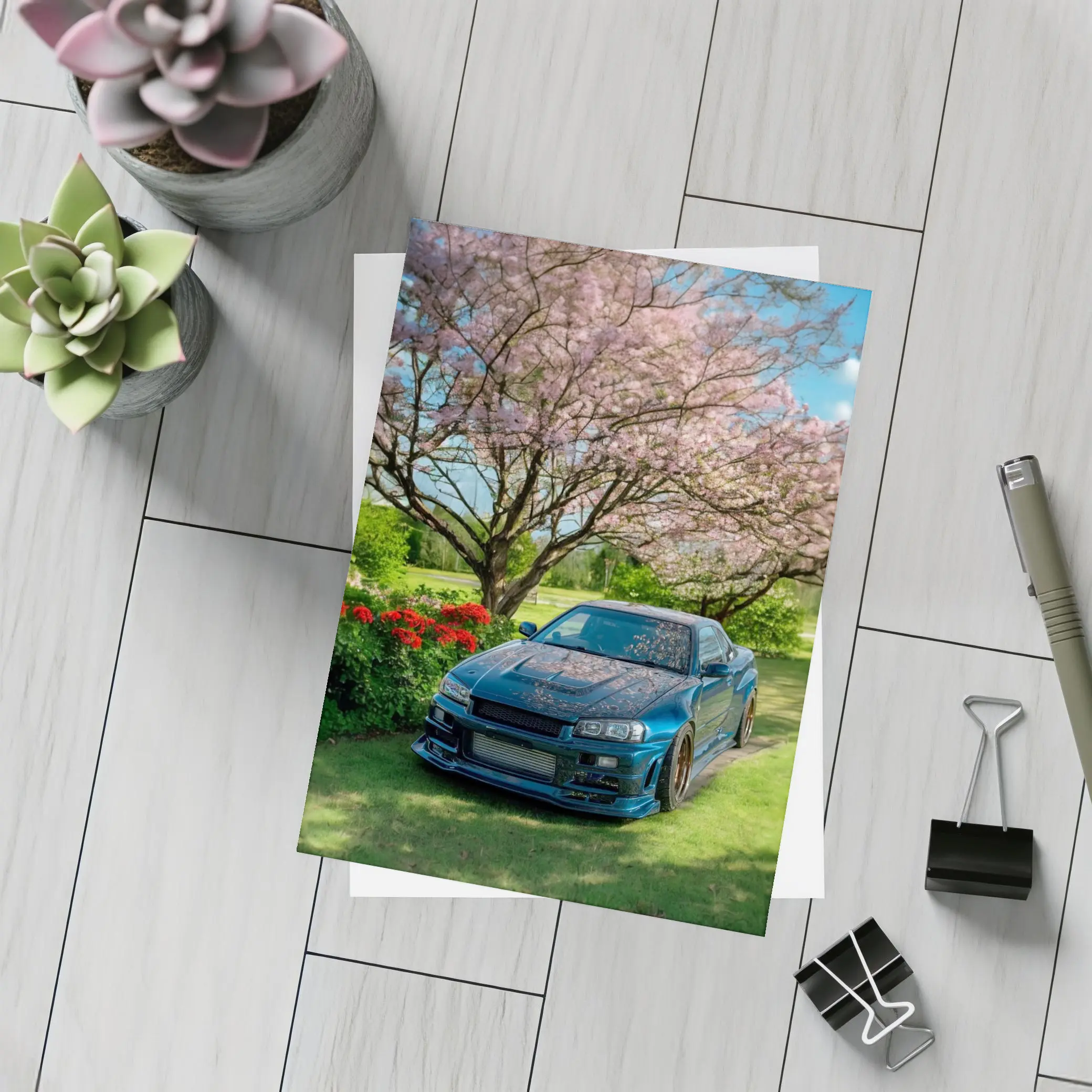 Nissan Skyline GT-R R34 Cherry Blossom Garden – Postcards
