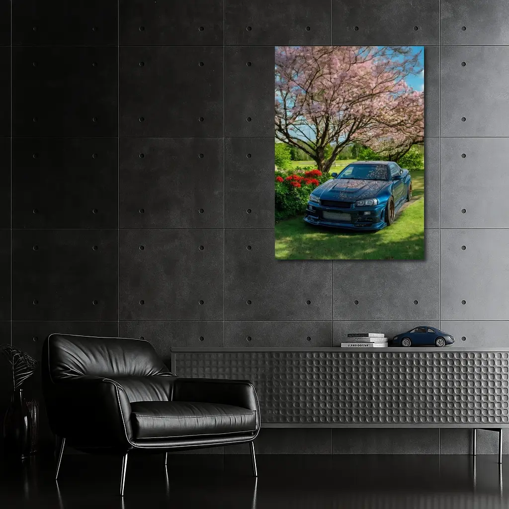 Nissan Skyline GT-R R34 Cherry Blossom Garden – Wall Art