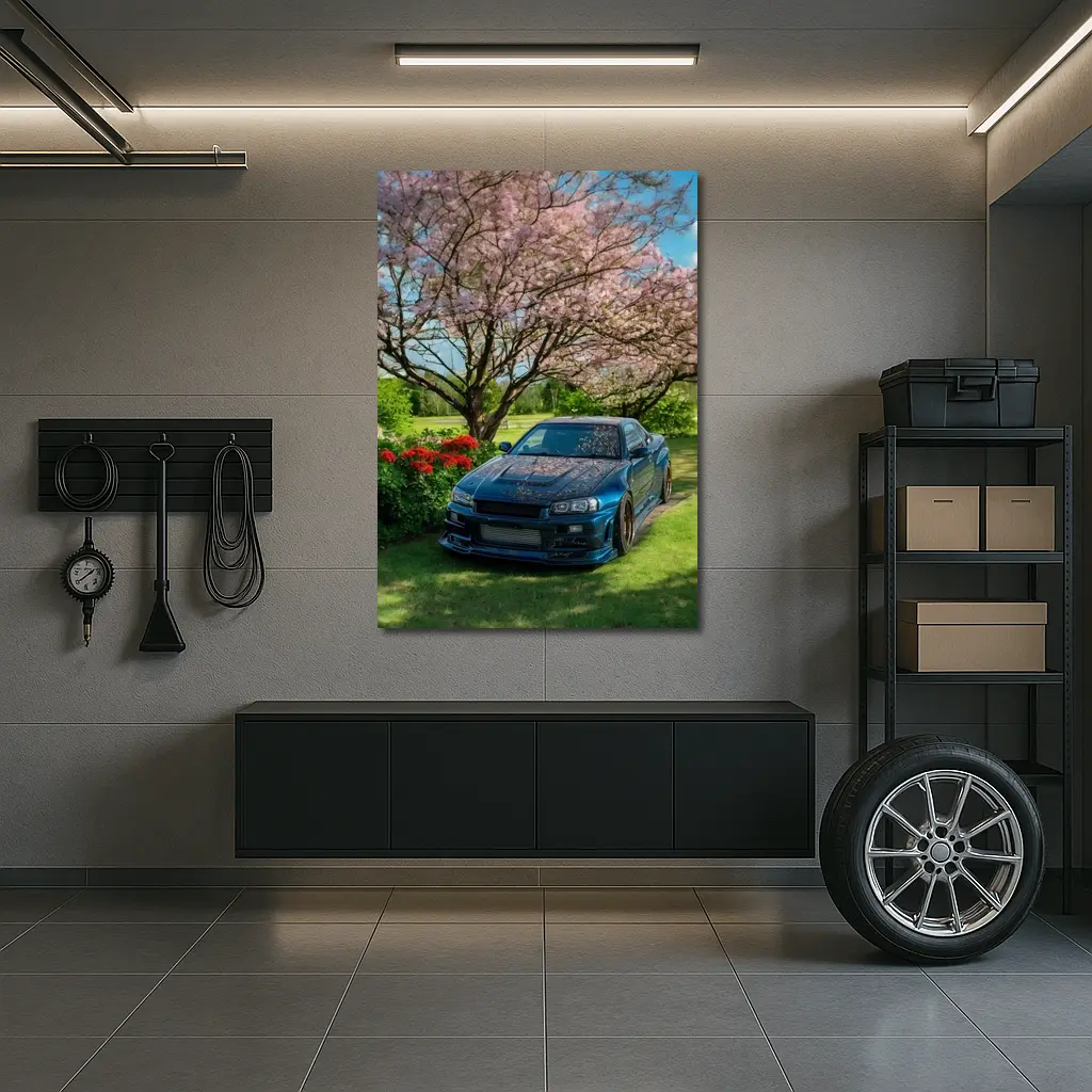 Nissan Skyline GT-R R34 Cherry Blossom Garden – Wall Art