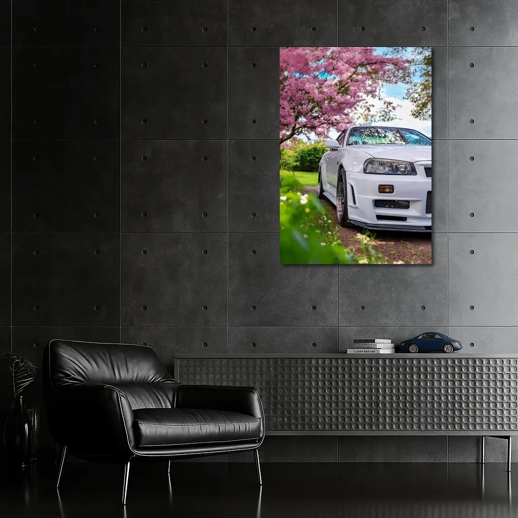 Nissan Skyline GT-R R34 Cherry Blossom Garden – Wall Art