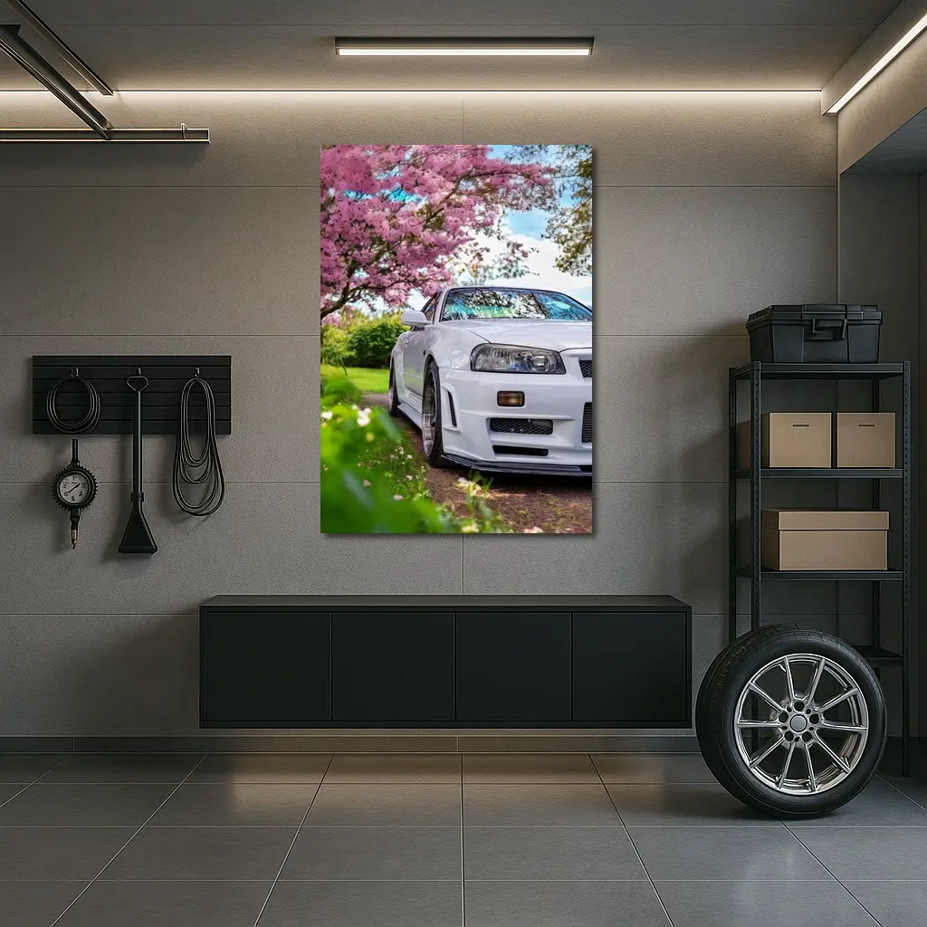 Nissan Skyline GT-R R34 Cherry Blossom Garden – Wall Art