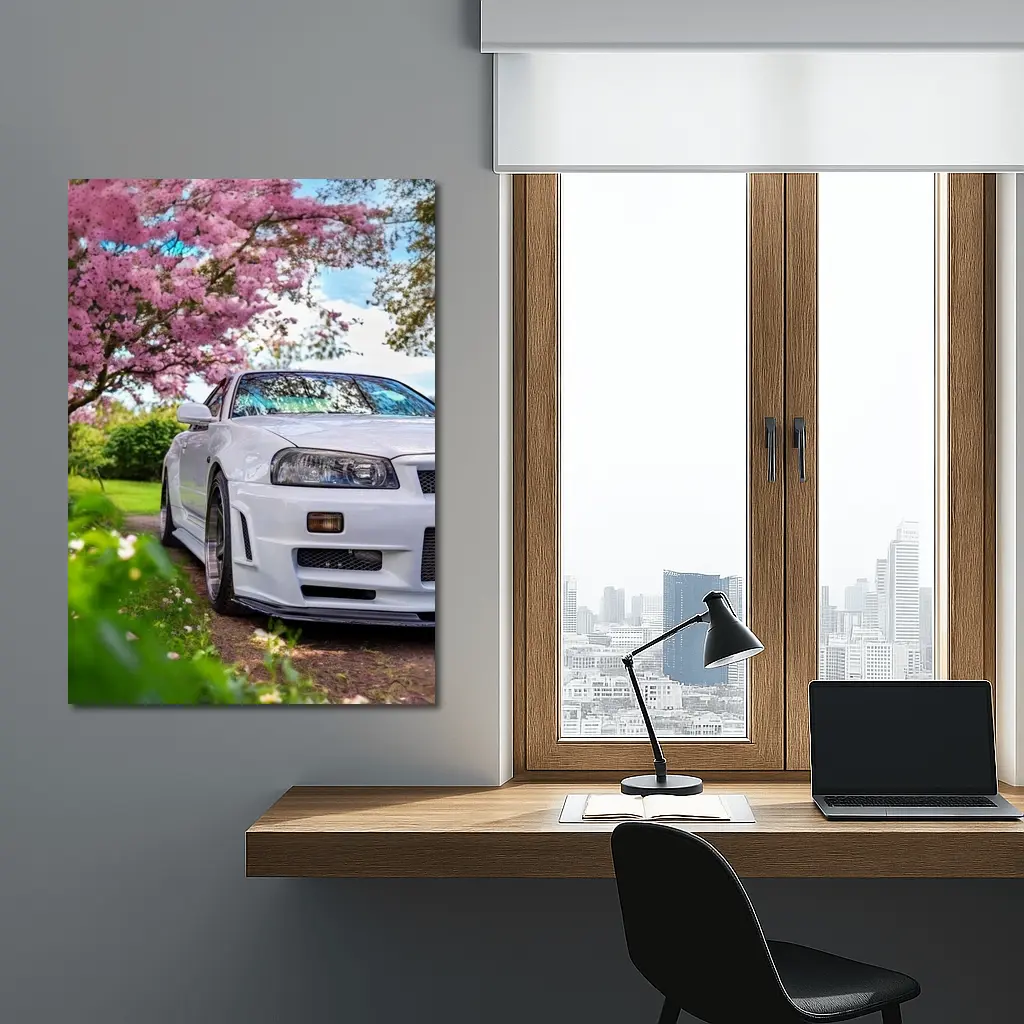 Nissan Skyline GT-R R34 Cherry Blossom Garden – Wall Art