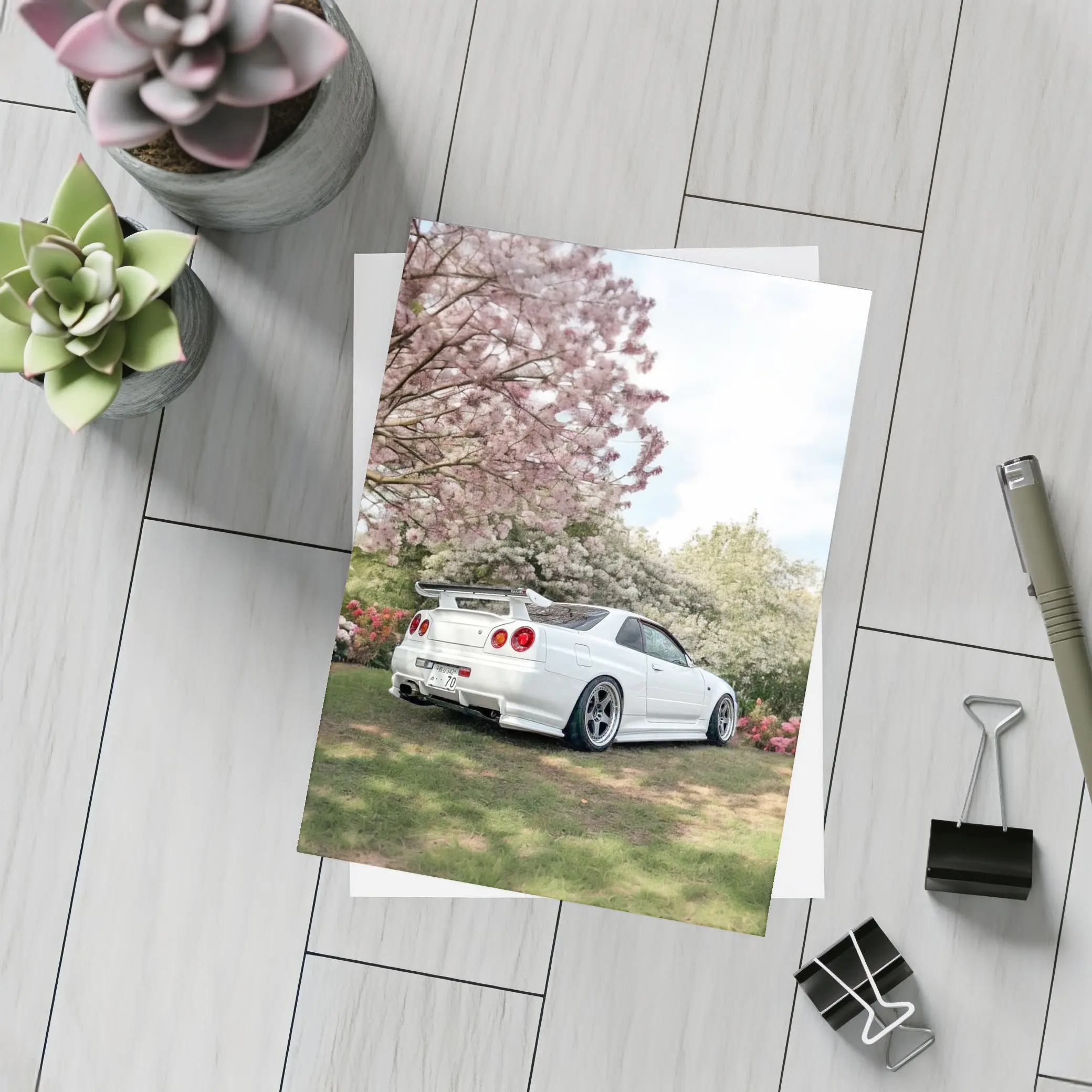 Nissan Skyline GT-R R34 Cherry Blossom Garden – Postcards
