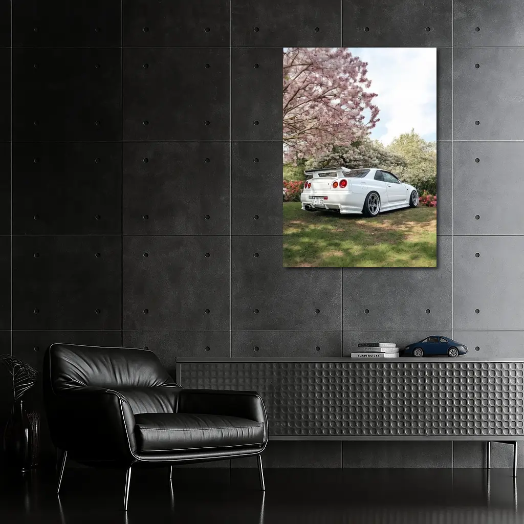 Nissan Skyline GT-R R34 Cherry Blossom Garden – Wall Art