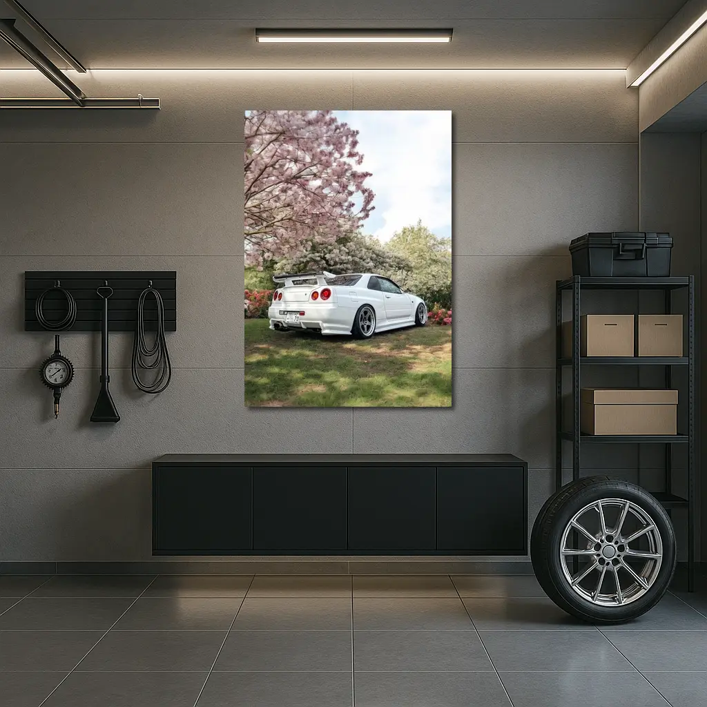 Nissan Skyline GT-R R34 Cherry Blossom Garden – Wall Art
