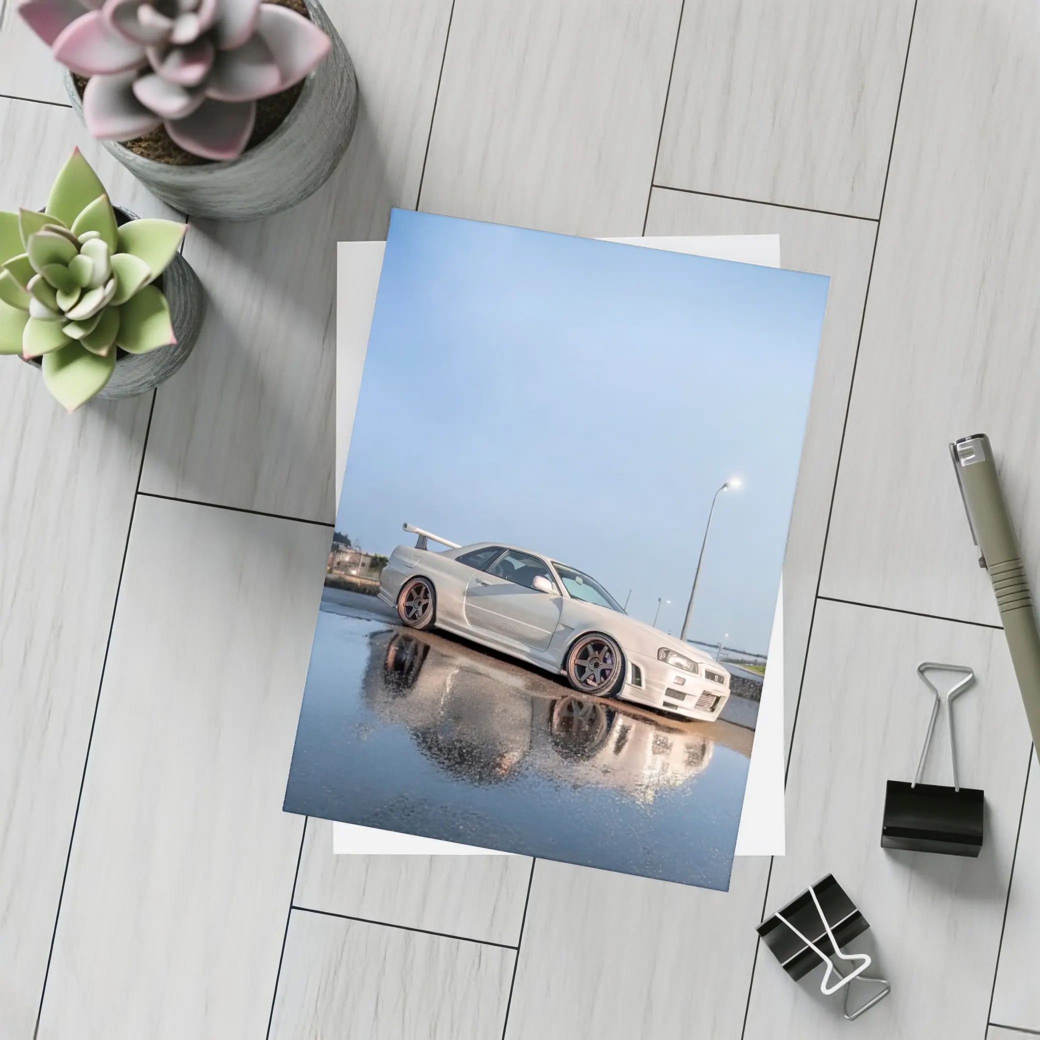 Nissan Skyline GT-R R34 Wet Parking Lot – Postcards