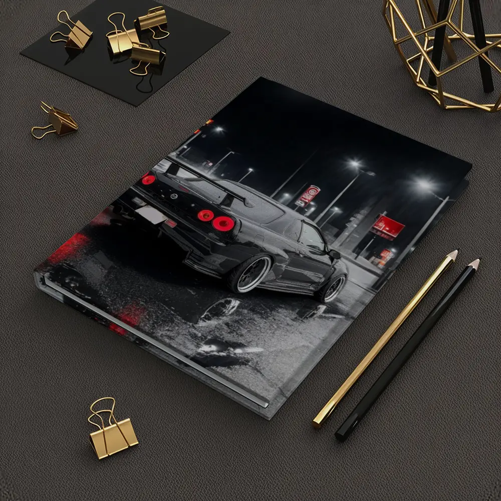 Nissan Skyline GT-R R34 Rainy Night Street – Notebooks