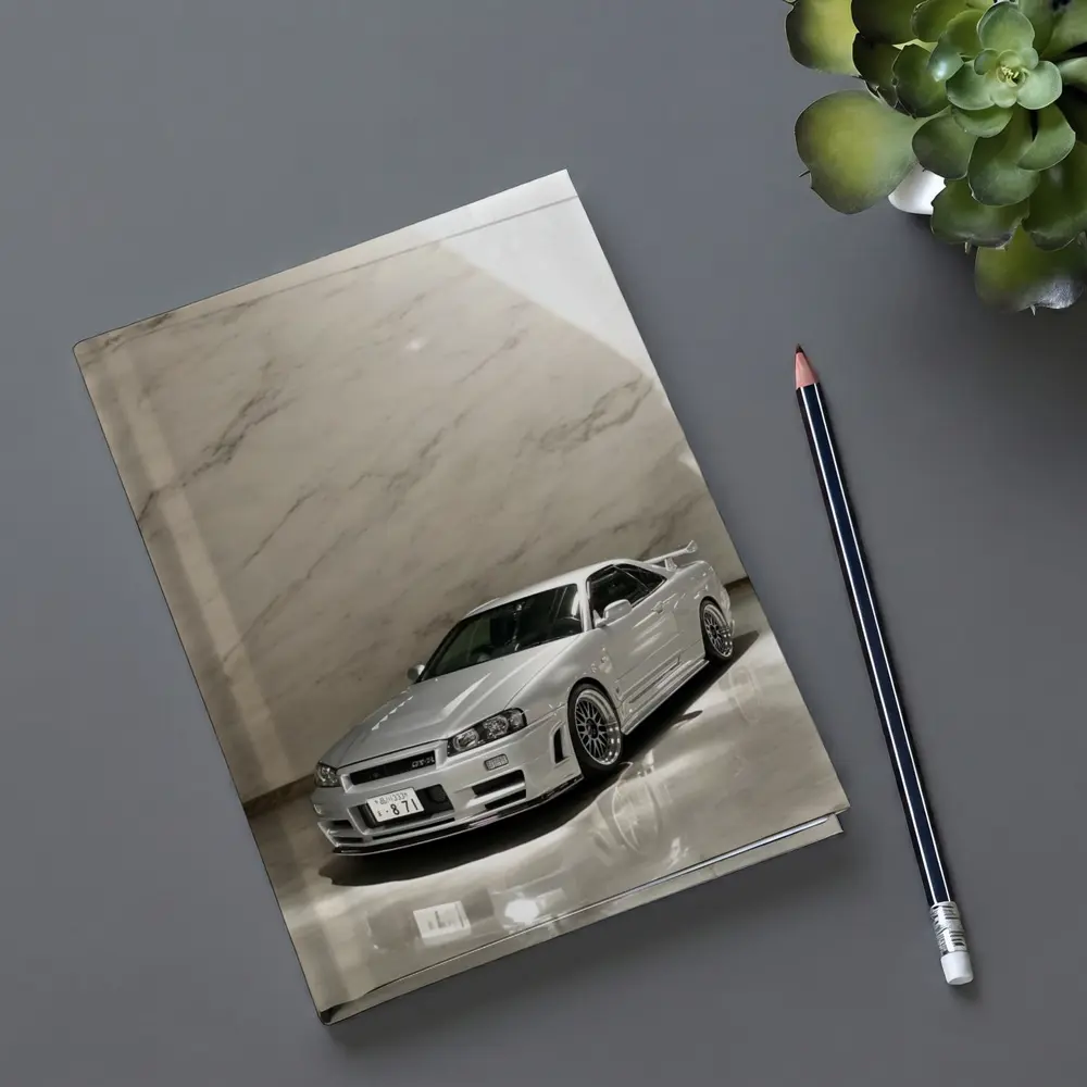 Nissan Skyline GT-R R34 Silver Marble – Notebooks