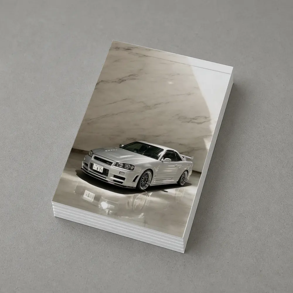 Nissan Skyline GT-R R34 Silver Marble – Postcards