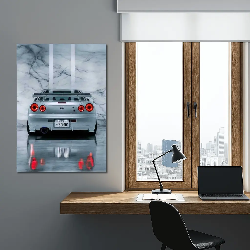 Nissan Skyline GT-R R34 Marble Studio – Wall Art