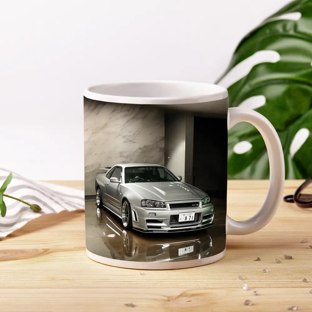 Nissan Skyline GT-R R34 Silver Marble Showroom – Mugs