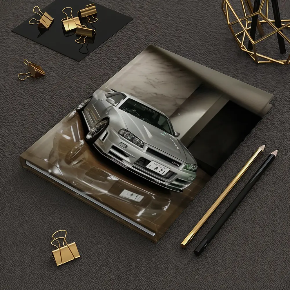 Nissan Skyline GT-R R34 Silver Marble Showroom – Notebooks