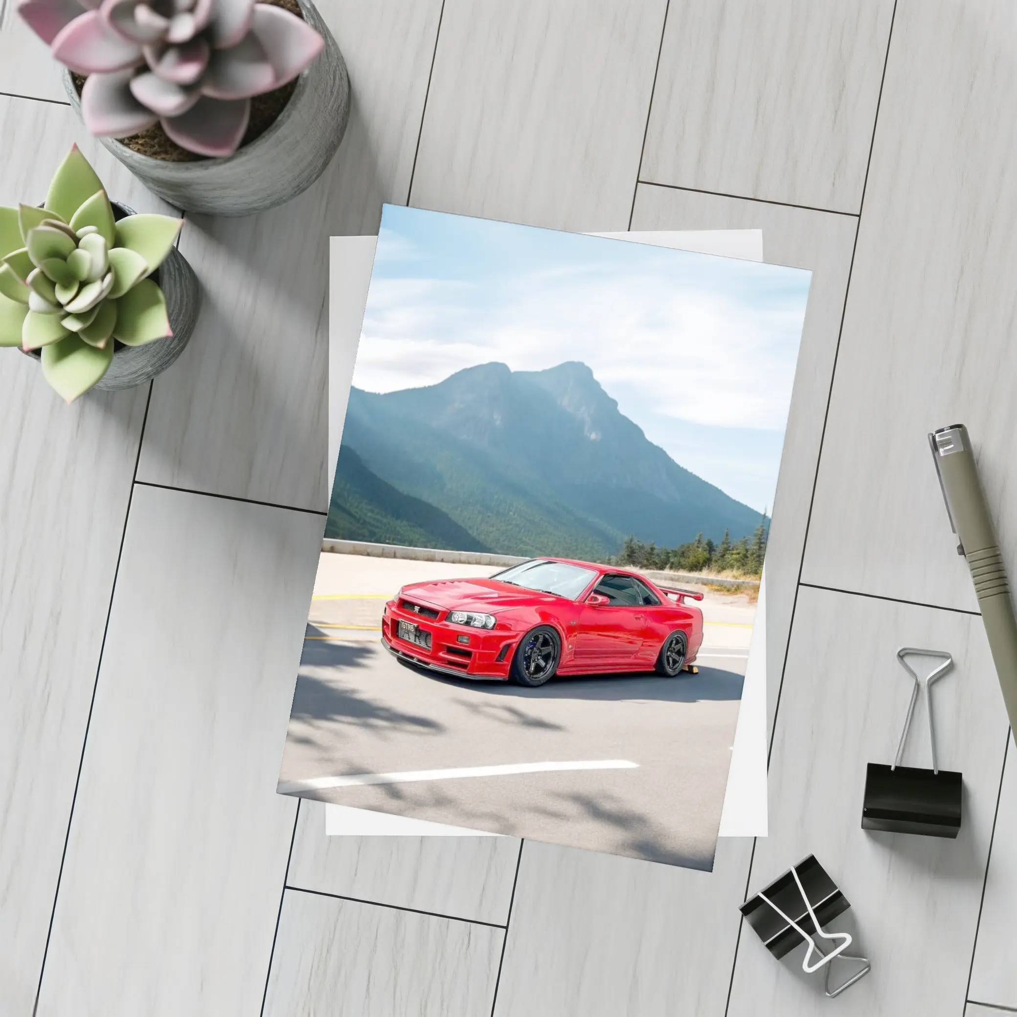Nissan Skyline GT-R R34 Red Mountain Road – Postcards