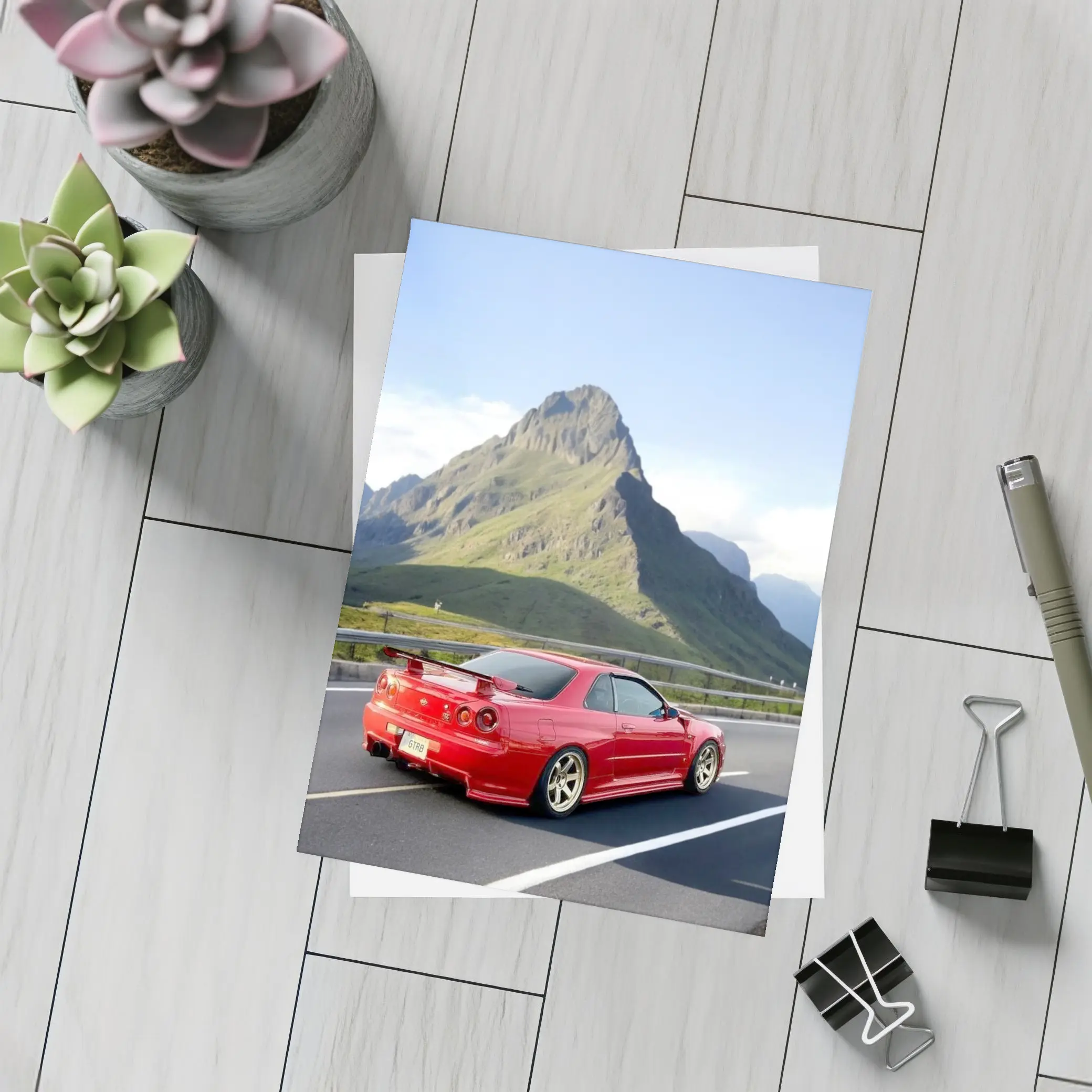 Nissan Skyline GT-R R34 Red Mountain Road – Postcards