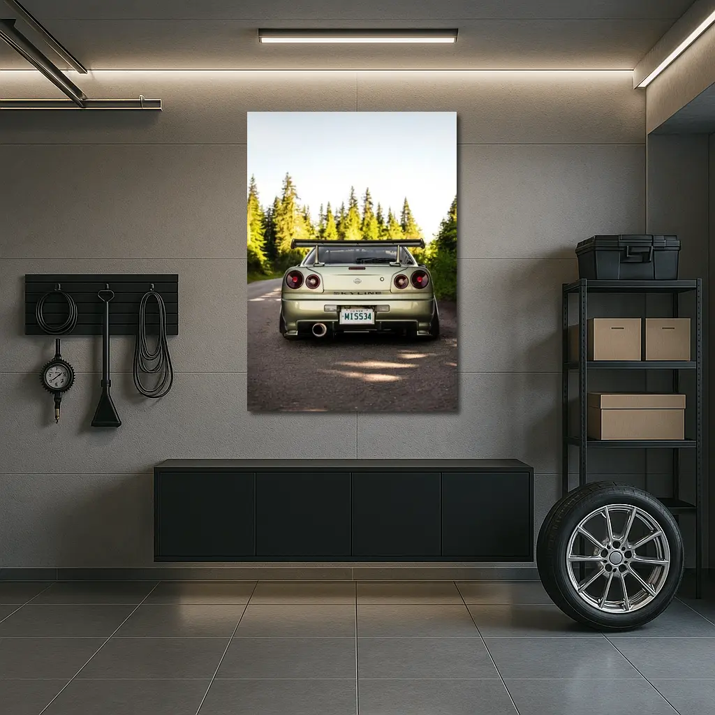 Nissan Skyline GTR R34 Forest Road Rear – Wall Art