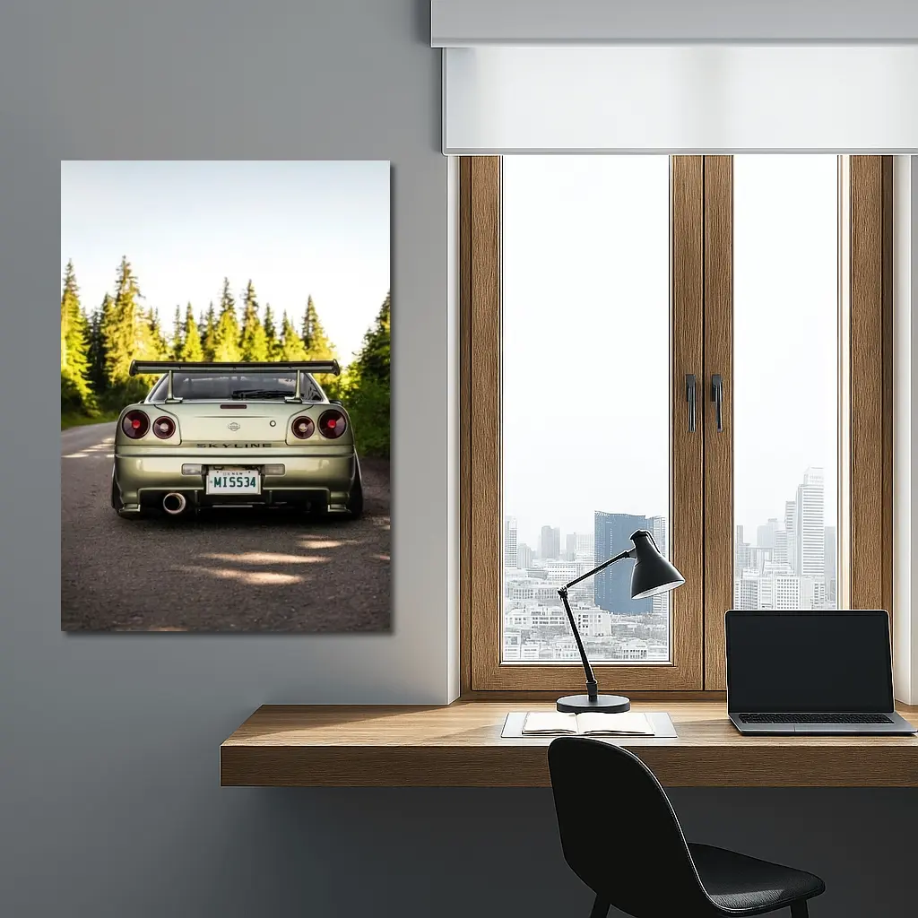 Nissan Skyline GTR R34 Forest Road Rear – Wall Art