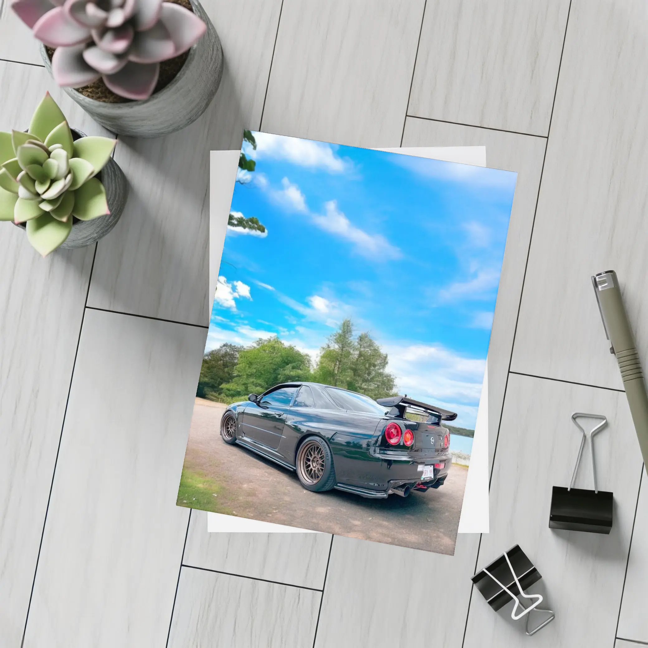 Nissan Skyline GT-R R34 Black Nature – Postcards