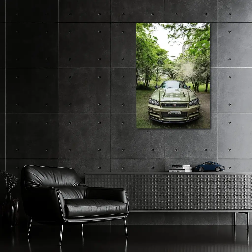 Nissan Skyline GT-R R34 Green Trees – Wall Art
