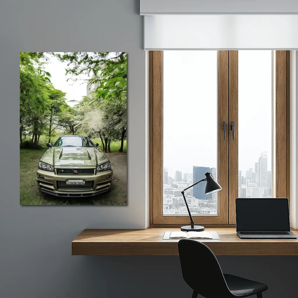 Nissan Skyline GT-R R34 Green Trees – Wall Art
