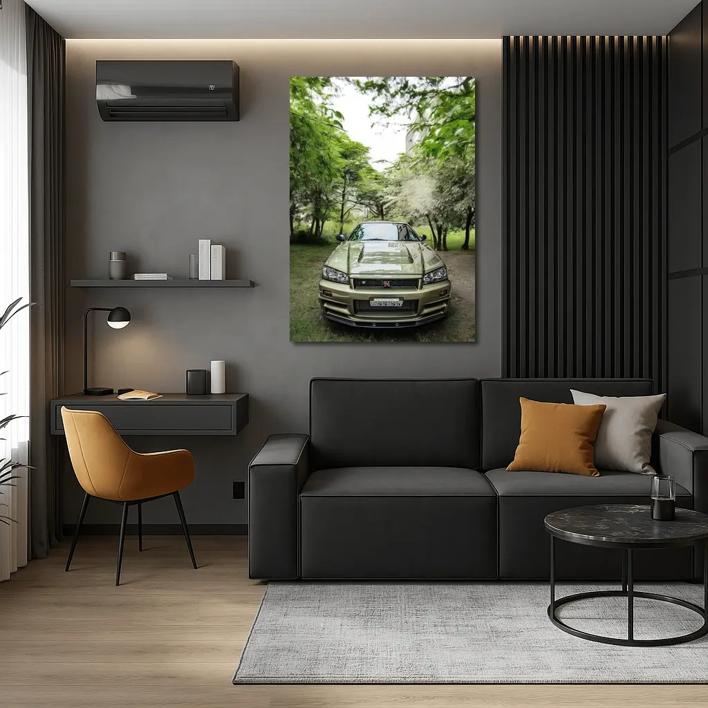 Nissan Skyline GT-R R34 Green Trees – Wall Art