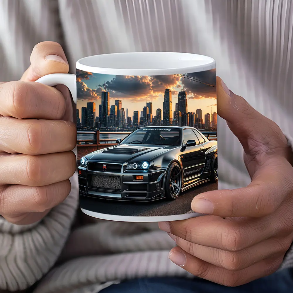 Nissan Skyline GT-R Black City Skyline – Mugs