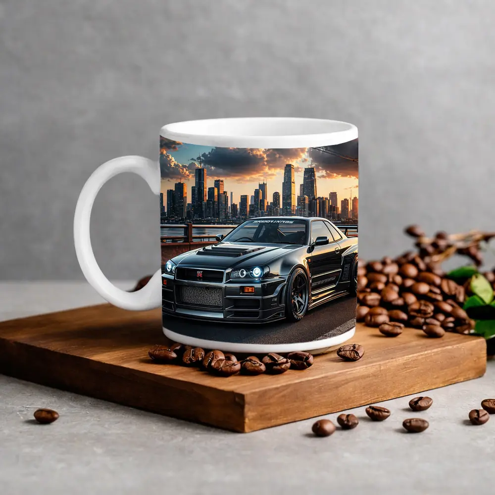 Nissan Skyline GT-R Black City Skyline – Mugs