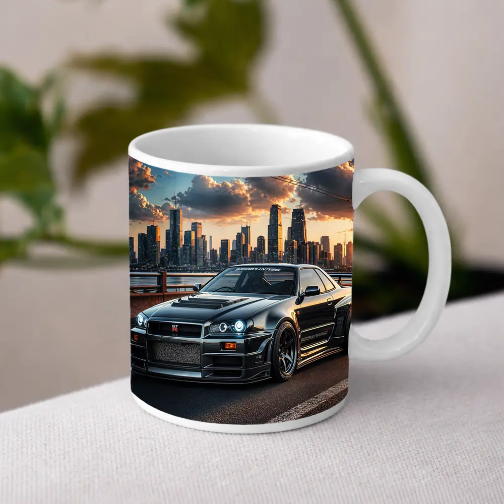 Nissan Skyline GT-R Black City Skyline – Mugs