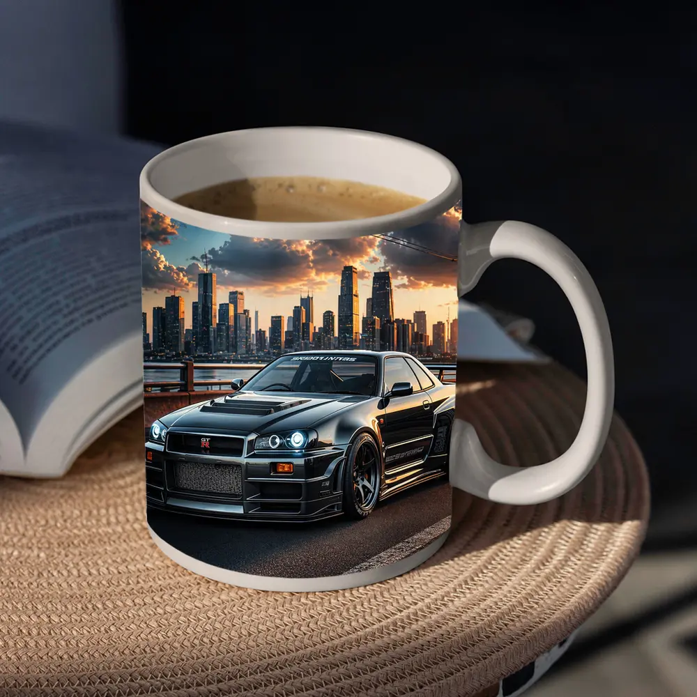 Nissan Skyline GT-R Black City Skyline – Mugs