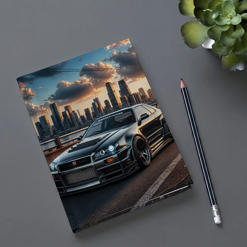 Nissan Skyline GT-R Black City Skyline – Notebooks