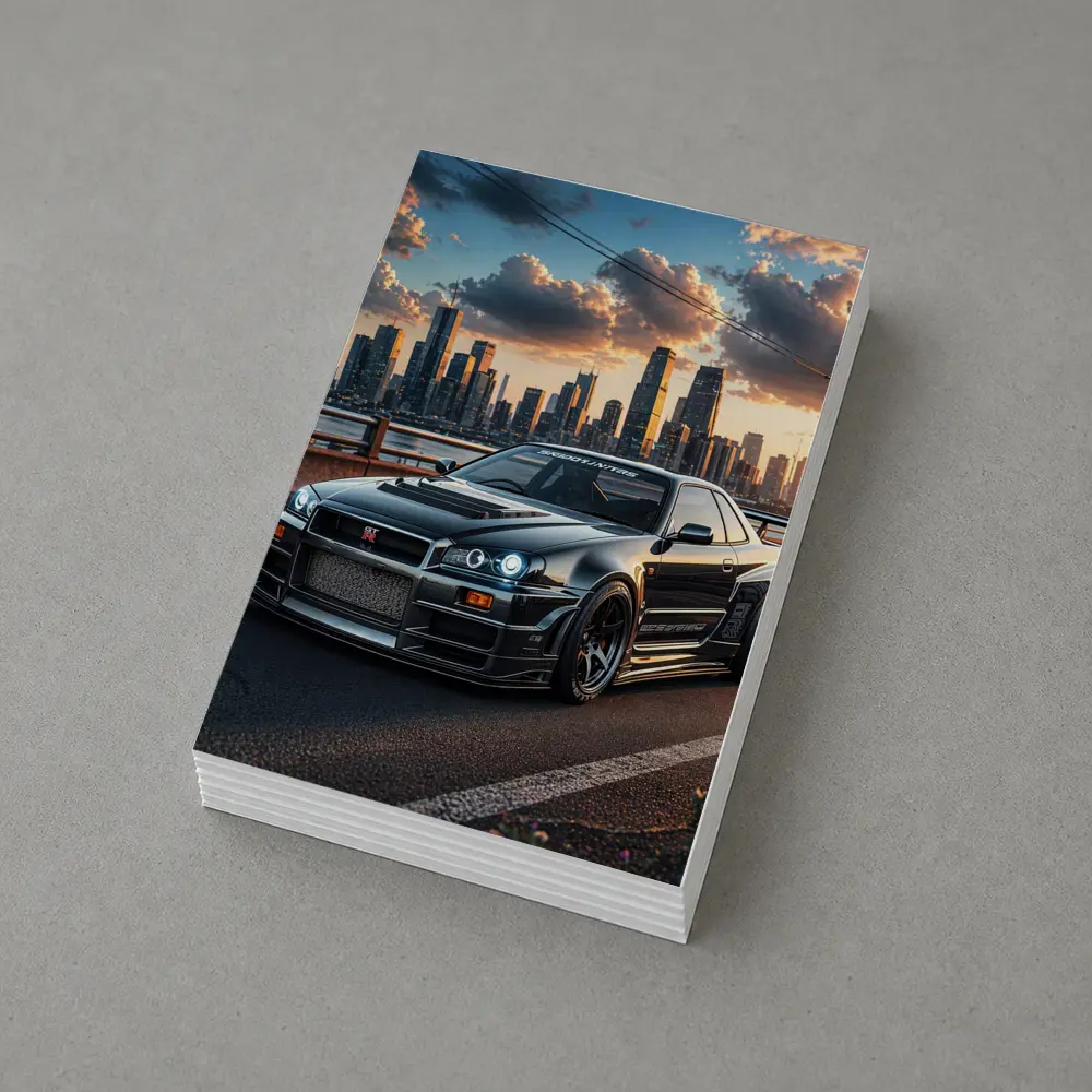 Nissan Skyline GT-R Black City Skyline – Postcards