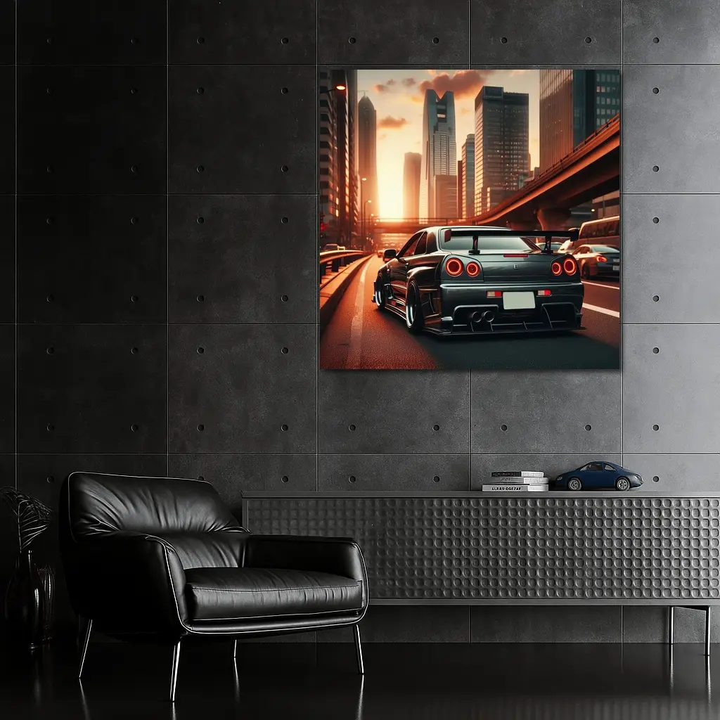 Nissan Skyline GT R City Sunset Drive – Wall Art